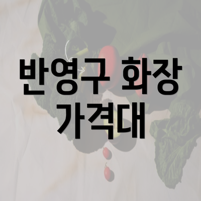 반영구 화장 가격대