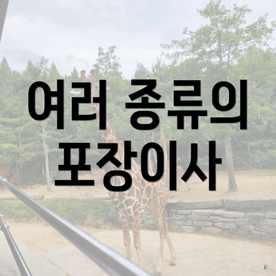 여러 종류의 포장이사