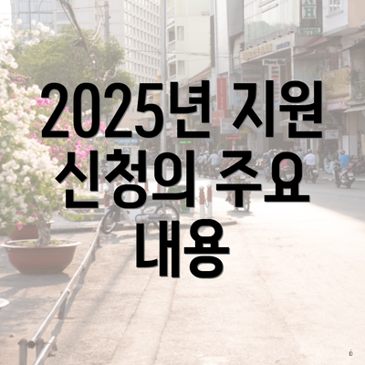 2025년 지원 신청의 주요 내용