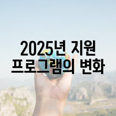2025년 지원 프로그램의 변화