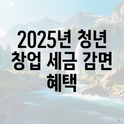 2025년 청년 창업 세금 감면 혜택