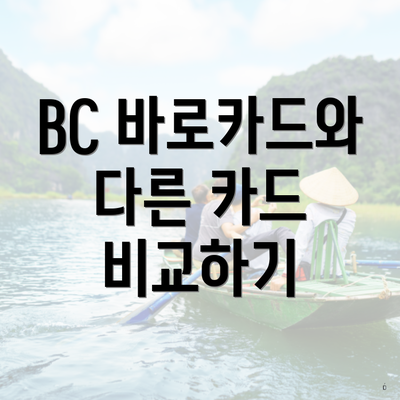 BC 바로카드와 다른 카드 비교하기