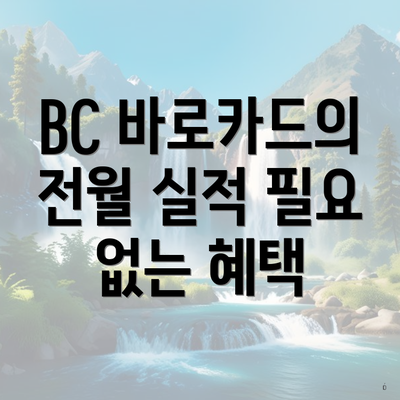 BC 바로카드의 전월 실적 필요 없는 혜택