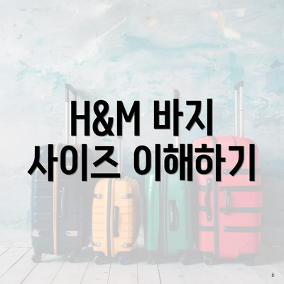 H&M 바지 사이즈 이해하기