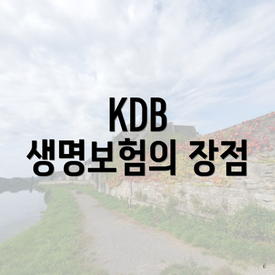 KDB 생명보험의 장점