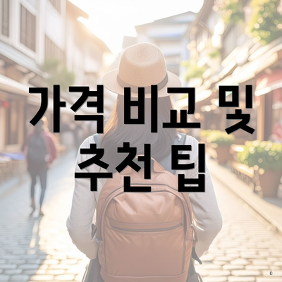가격 비교 및 추천 팁