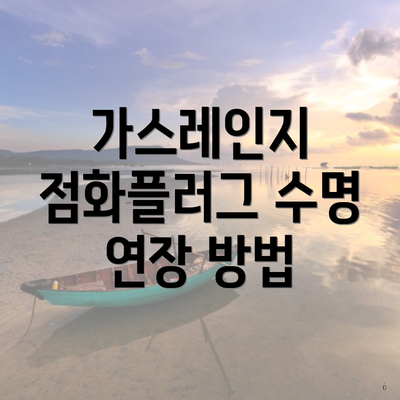 가스레인지 점화플러그 수명 연장 방법