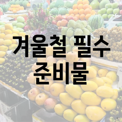 겨울철 필수 준비물