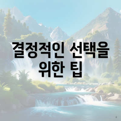 결정적인 선택을 위한 팁