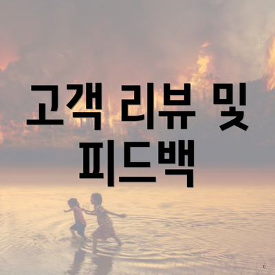 고객 리뷰 및 피드백