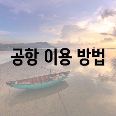 공항 이용 방법