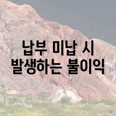 납부 미납 시 발생하는 불이익