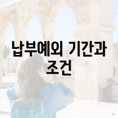 납부예외 기간과 조건