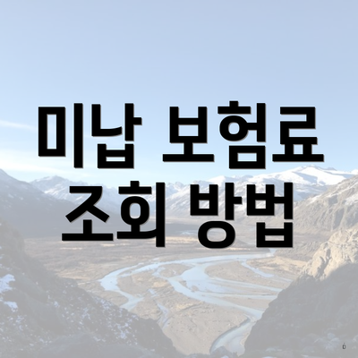 미납 보험료 조회 방법