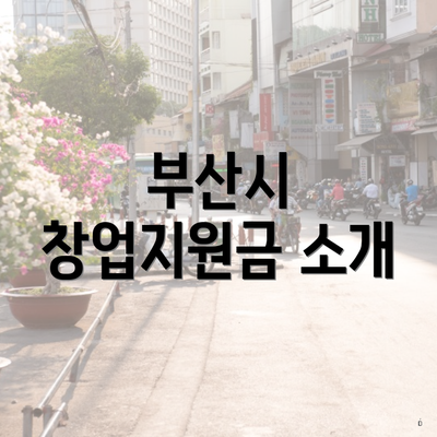 부산시 창업지원금 소개