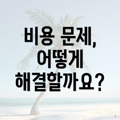 비용 문제, 어떻게 해결할까요?
