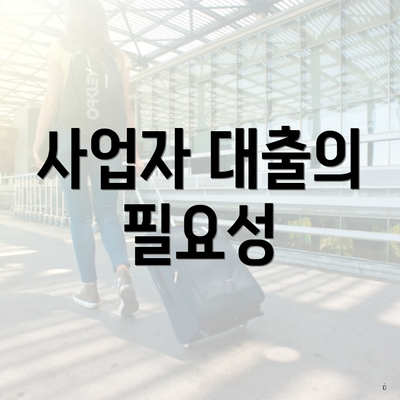 사업자 대출의 필요성