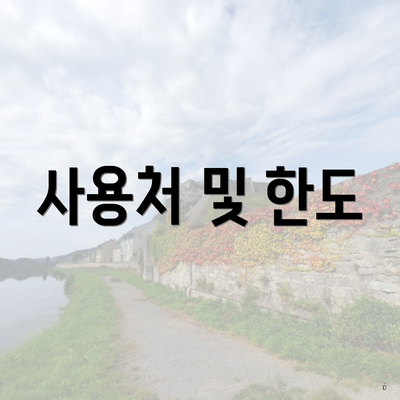 사용처 및 한도