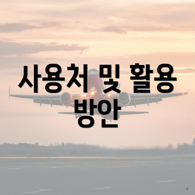사용처 및 활용 방안