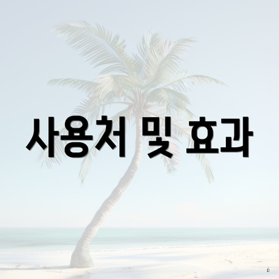 사용처 및 효과