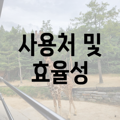 사용처 및 효율성