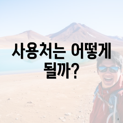 사용처는 어떻게 될까?