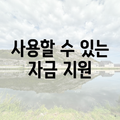 사용할 수 있는 자금 지원