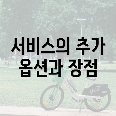 서비스의 추가 옵션과 장점