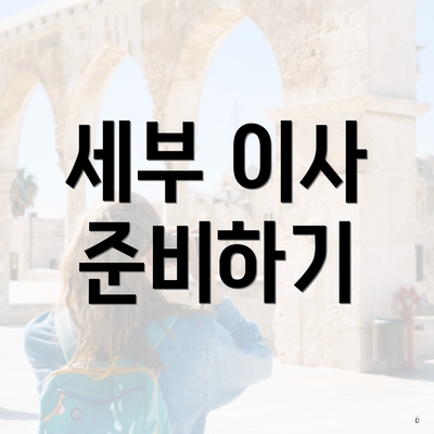 세부 이사 준비하기