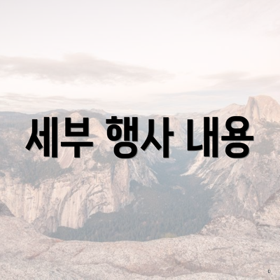 세부 행사 내용
