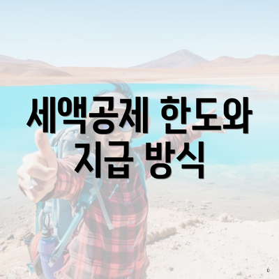 세액공제 한도와 지급 방식