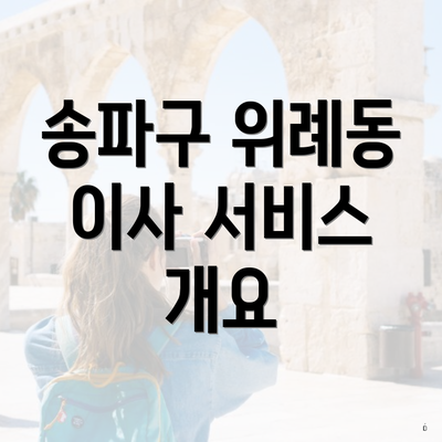 송파구 위례동 이사 서비스 개요