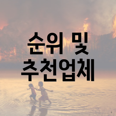 순위 및 추천업체