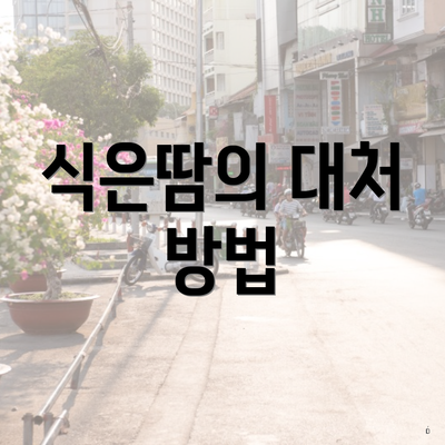식은땀의 대처 방법