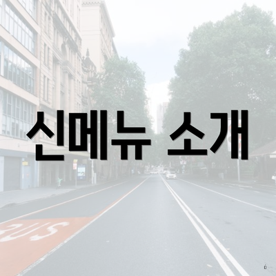 신메뉴 소개