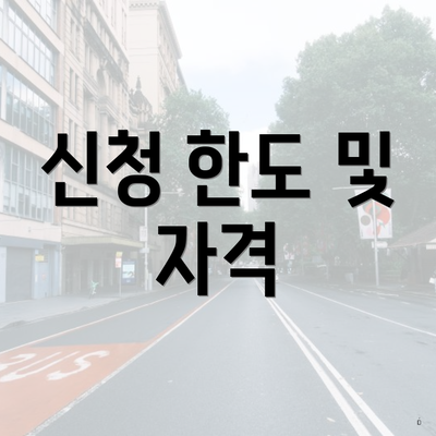 신청 한도 및 자격