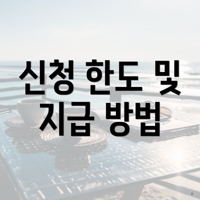 신청 한도 및 지급 방법