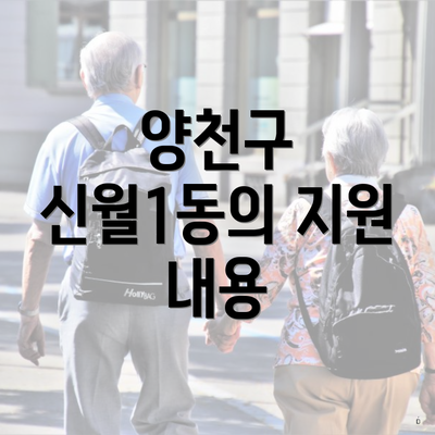 양천구 신월1동의 지원 내용