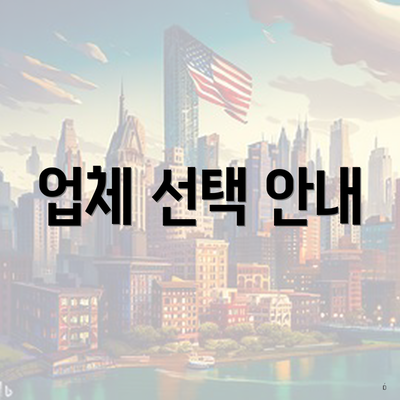 업체 선택 안내