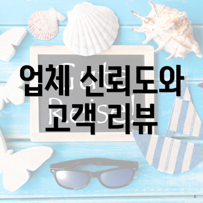 업체 신뢰도와 고객 리뷰