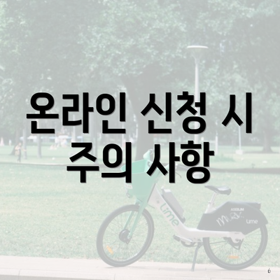 온라인 신청 시 주의 사항