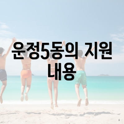 운정5동의 지원 내용