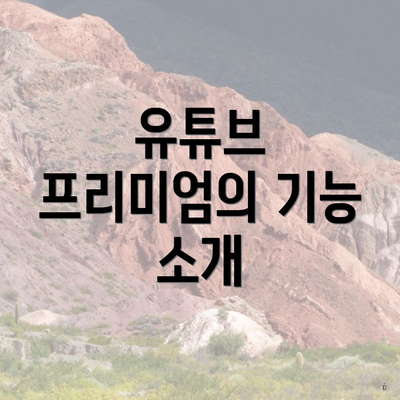 유튜브 프리미엄의 기능 소개