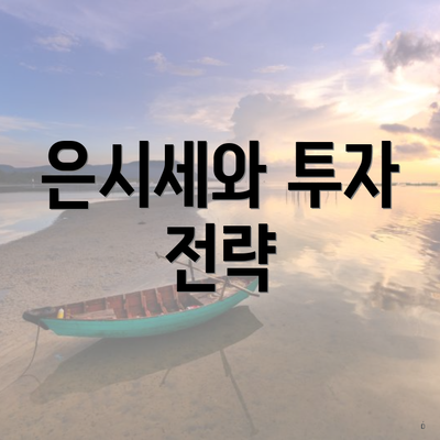 은시세와 투자 전략