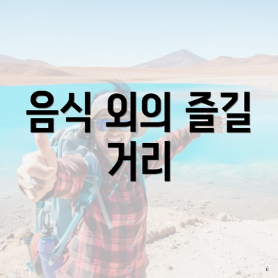 음식 외의 즐길 거리