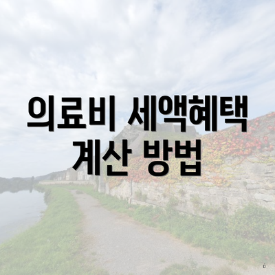 의료비 세액혜택 계산 방법