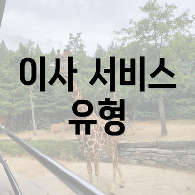 이사 서비스 유형