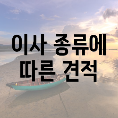 이사 종류에 따른 견적