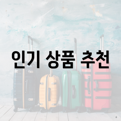 인기 상품 추천