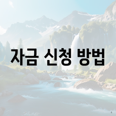 자금 신청 방법